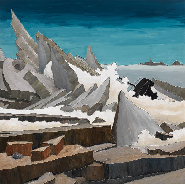 C.D.F., 2015, 150 x 150 cm, Oil, Lacquer and Silicone on Canvas