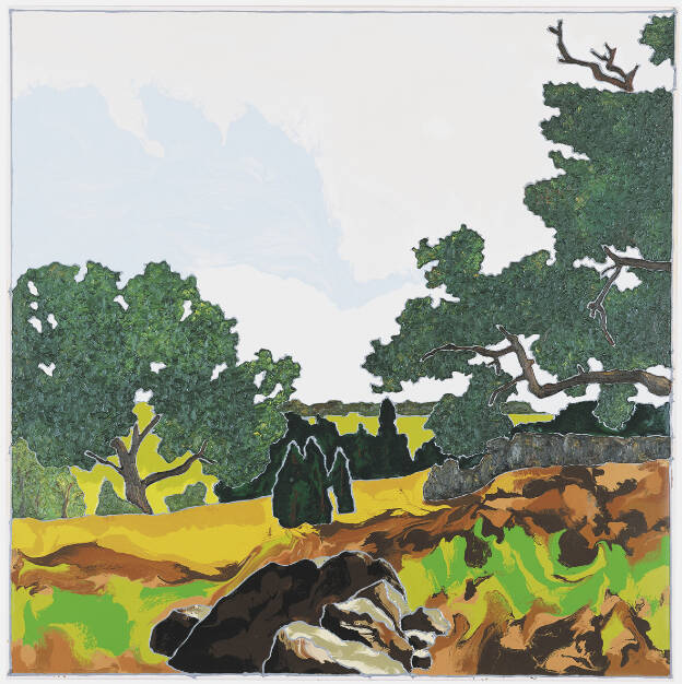 P.V.R., 2002, 150 x 150 cm, Öl, Lack und Silikon auf Leinwand, Private Collection Porto