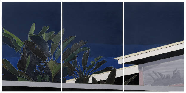 E.H., 2005, 210 x 420 cm, Öl, Lack und Silikon auf Leinwand, Private Collection Rosenheim