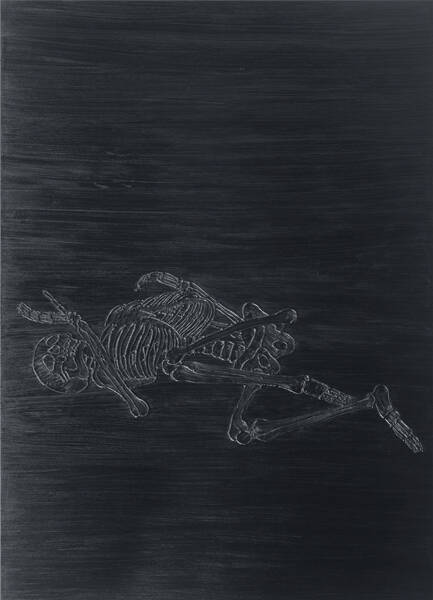 Totentanz VI, 2010, 180 x 130 cm, Öl und Silikon auf Leinwand