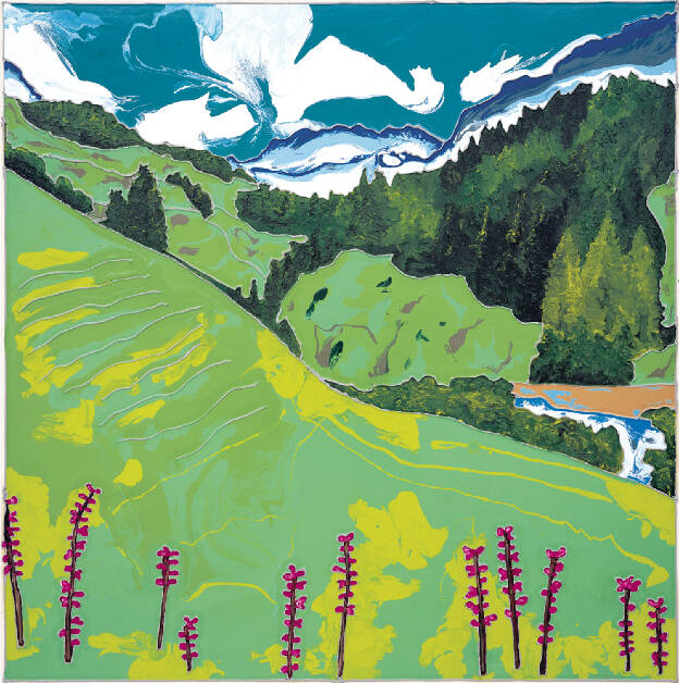 F.H., 2001, 150 x 150 cm, Öl, Lack und Silikon auf Leinwand, Private Collection Chicago, USA
