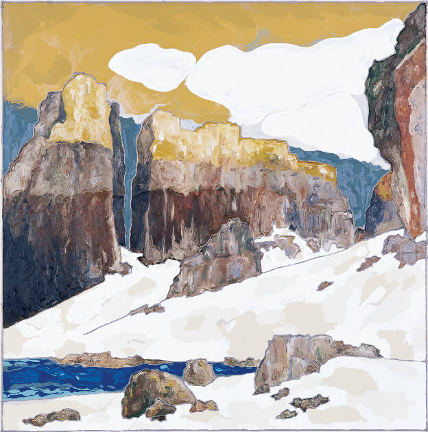 E.B., 2001, 150 x 150 cm, Öl, Lack und Silikon auf Leinwand, Private Collection Hamburg
