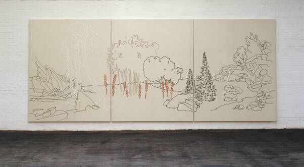 Bastard Landscape, 2004, 250 x 600 cm, farbiges Silikon auf Baumwolle, Museum Franz Gertsch Burgdorf
