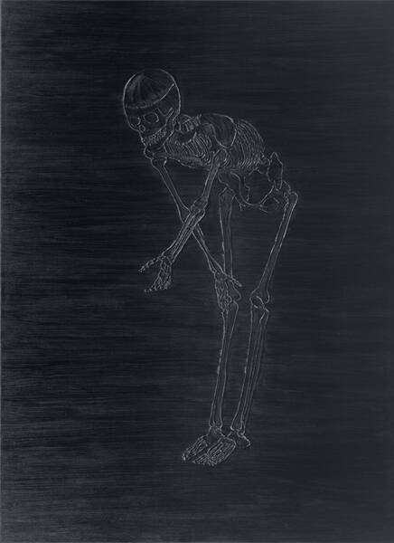 Totentanz IV, 2010, 180 x 130 cm, Öl und Silikon auf Leinwand